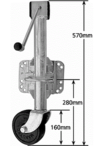 (196128) JWSW-2UBG 500kg Gakvanized Jockey Wheel 6